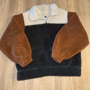 Universal Thread Men's Zip‎ Up Sherpa Sweater - Black, Brown, Cream